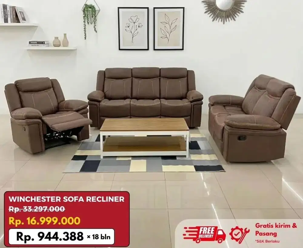 Winchester sofa set recliner