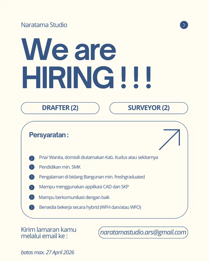 Lowongan Kerja Drafter dan/atau Surveyor Area Kudus dan sekitarnya