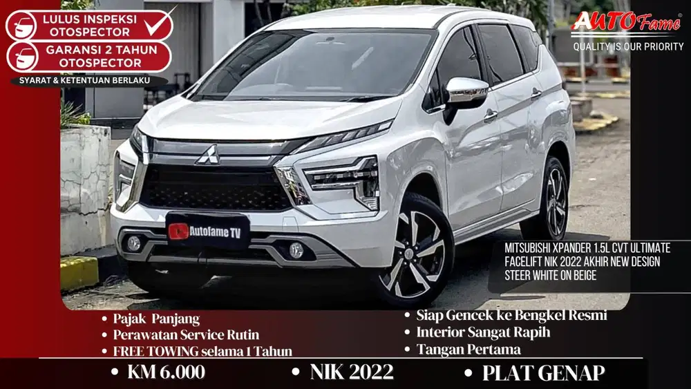Mitsubishi Xpander 1.5L CVT Ultimate FACELIFT NIK 2022 Akhir New