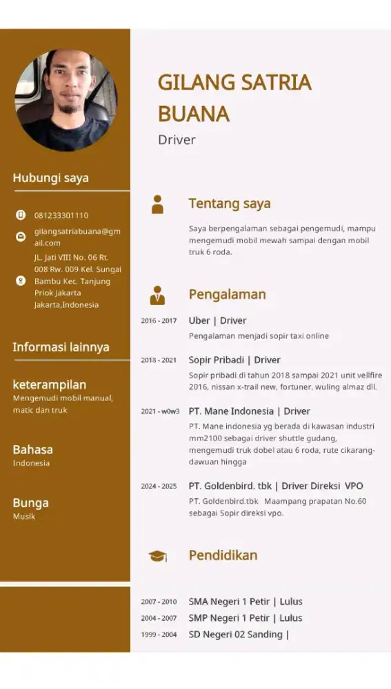 Driver operasional dan ekspedisi