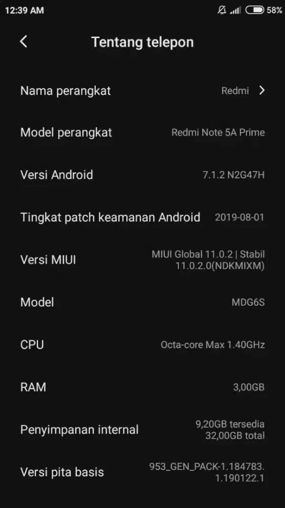 XIAOMI REDMI NOTE 5A PRIME ( 3/32) GOLD