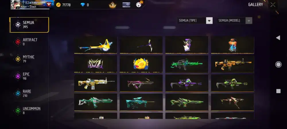 Beli akun ff ada semuany