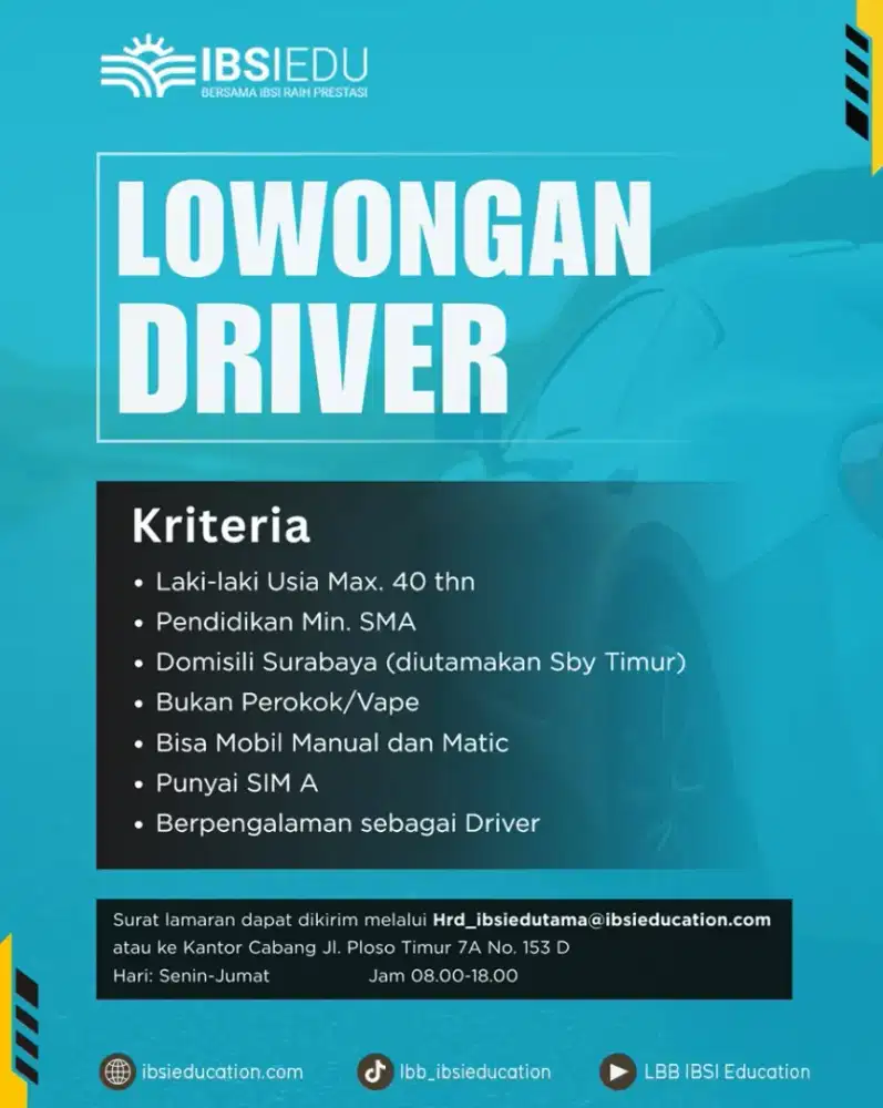 Dicari driver kantor