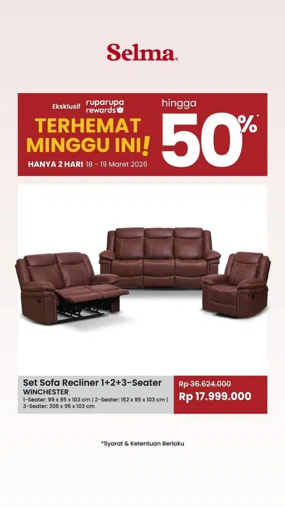 Promo Sofa Set Recliener