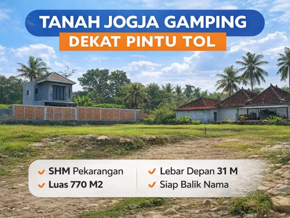 Tanah Jogja Dekat Rs Muhammadiyah Gamping Siap Balik Nama SHMP