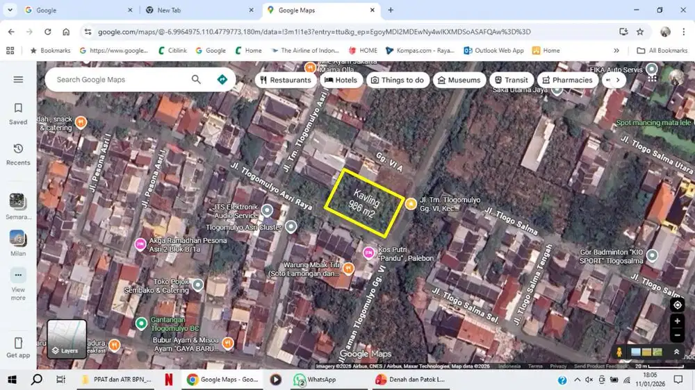 DIJUAL Tanah 986m2 Strategis Sudut cocok 8-10 TOWN HOUSE / Kontrakan