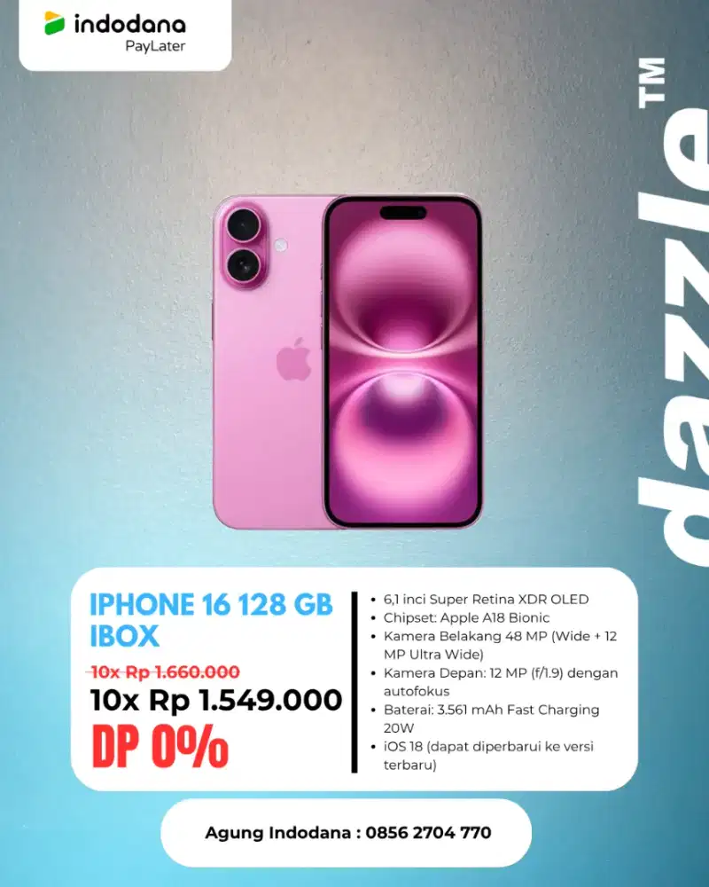 IPHONE 16 128 GB [ Bisa Cicilan & Tukar Tambah ]