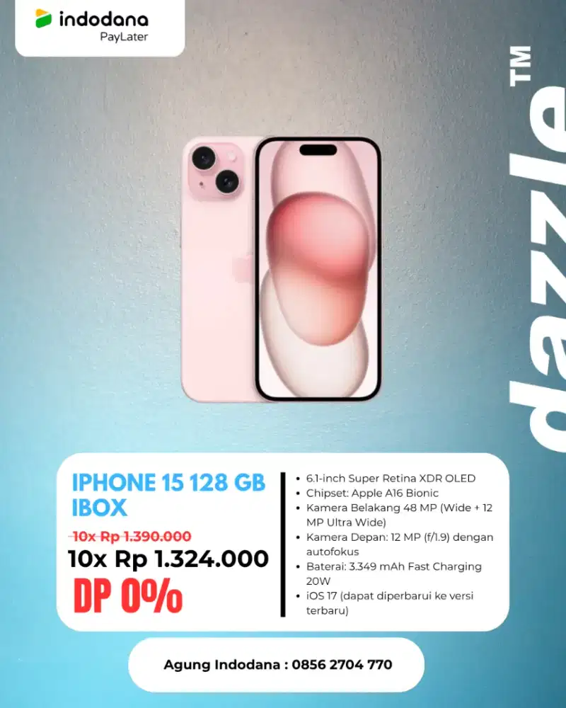 IPHONE 15 128 GB [ Bisa Cicilan & Tukar Tambah ]