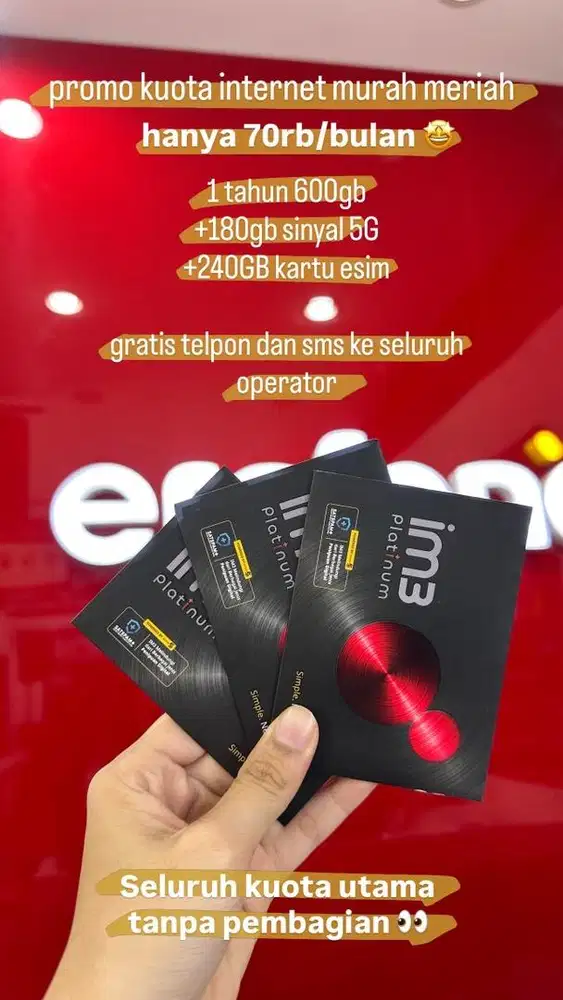 kartu kuota indosat 1thn cuma 70ribu gratis tlpn dan sms,