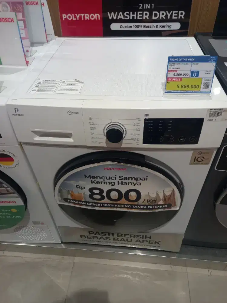 POLYTRON WM FRONT LOADING 8 KG WHITE