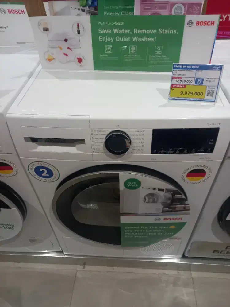 BOSCH DRYER HEAT PUMP 9 KG WHITE