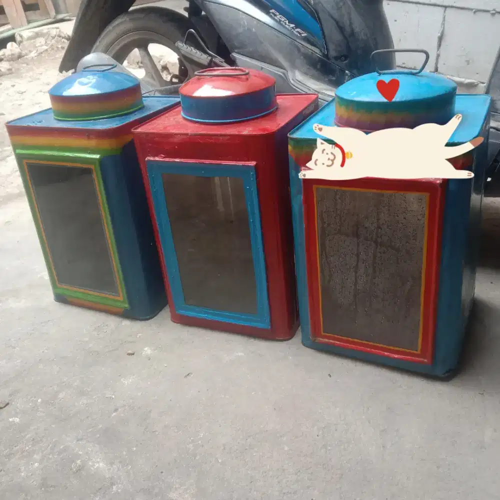 Jual Tempat Kaleng Kerupuk Toples Kaca Kerupuk Putih Besar 23x35