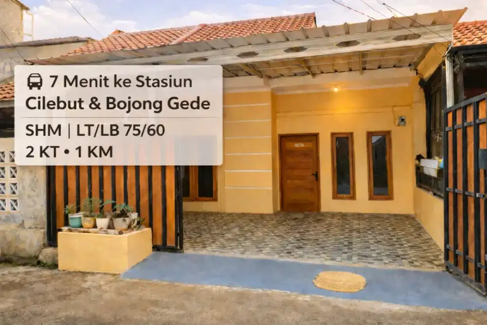 Rumah SHM LT 75 Dekat 2 Stasiun Cilebut & Bojong Siap Huni full renov