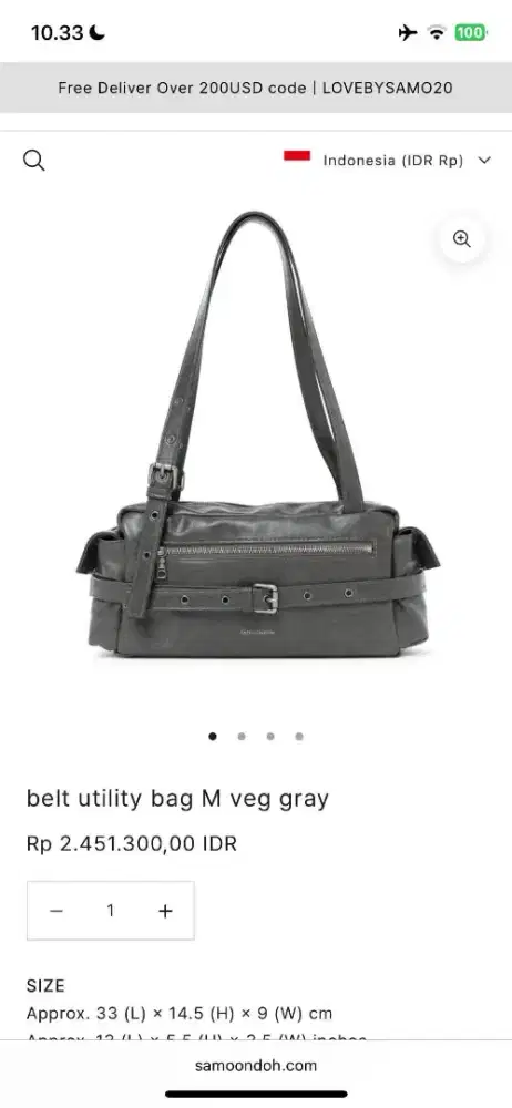 BU TAS SAMO ONDOH TIDAK PERNAH DIPAKAI TP LEPAS LABEL BELI DI KOREA