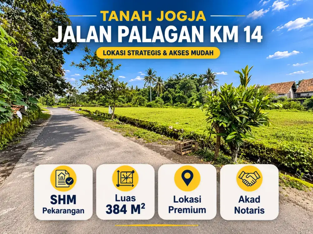 Tanah Jogja Jalan Palagan KM 14 Siap Bangun SHM Pekarangan
