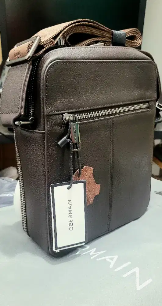 Obermain Axe Sling Bag L Original Tas Pria Leather Premium Brand New