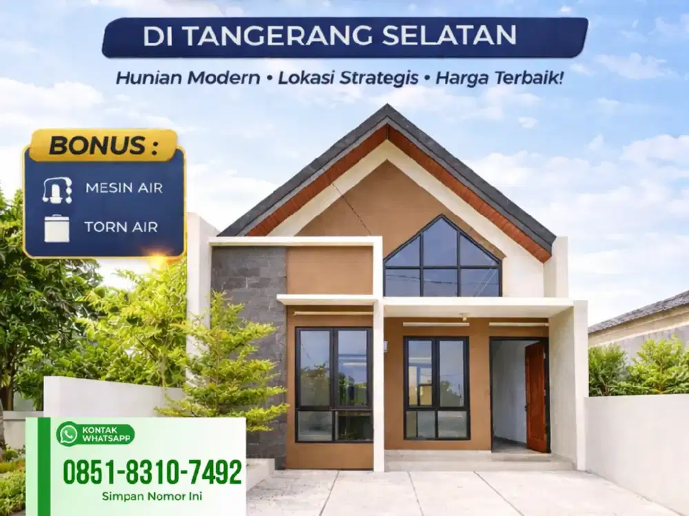 Rumah 1 Lantai Baru Modern Minimalis Dekat kantor walikota Tangsel