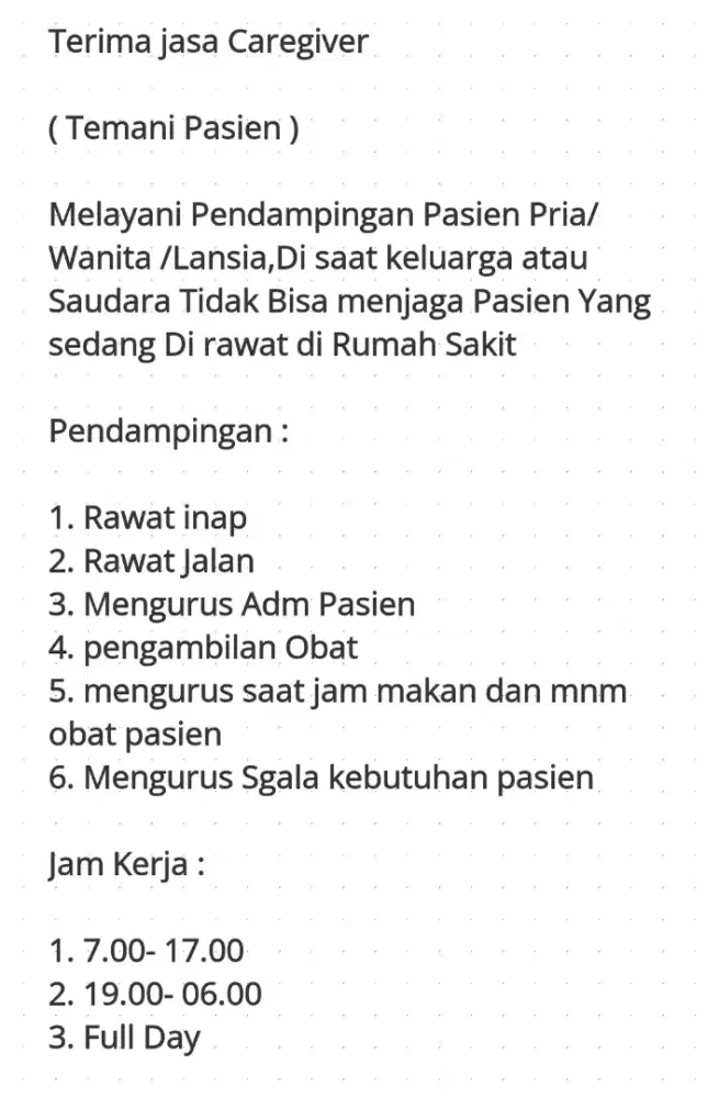 Terima Jasa Caregiver