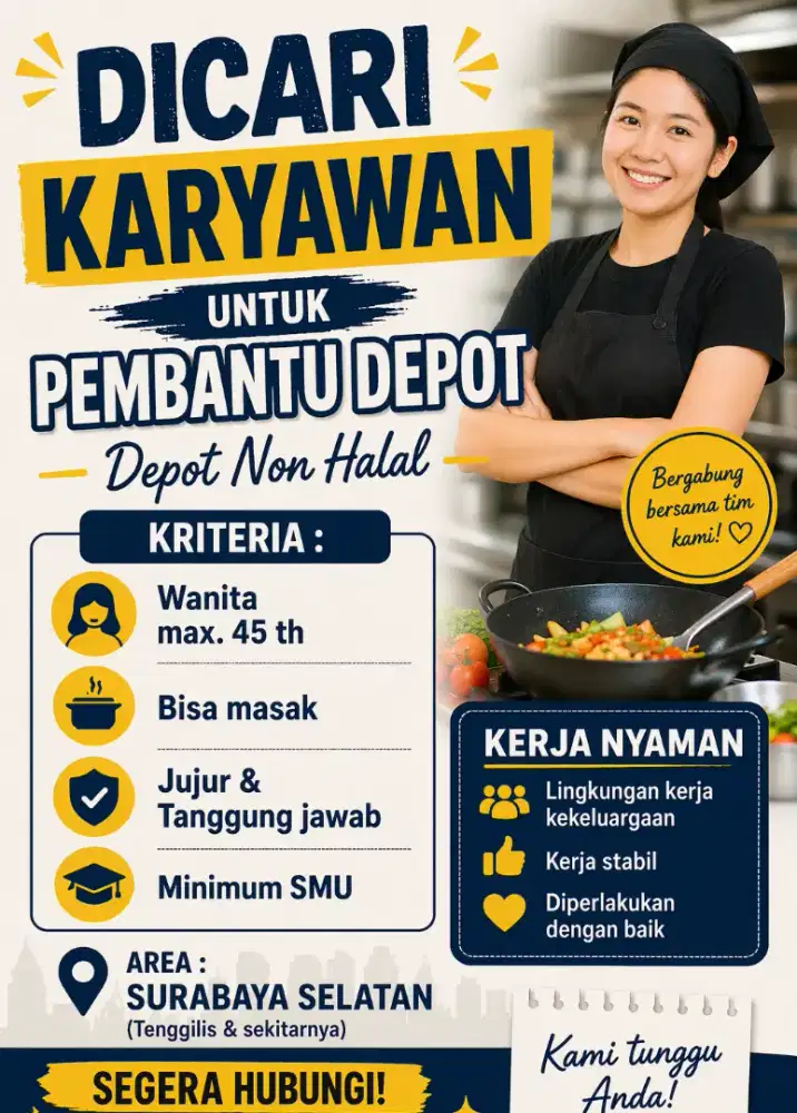 Dicari Pembantu Depot