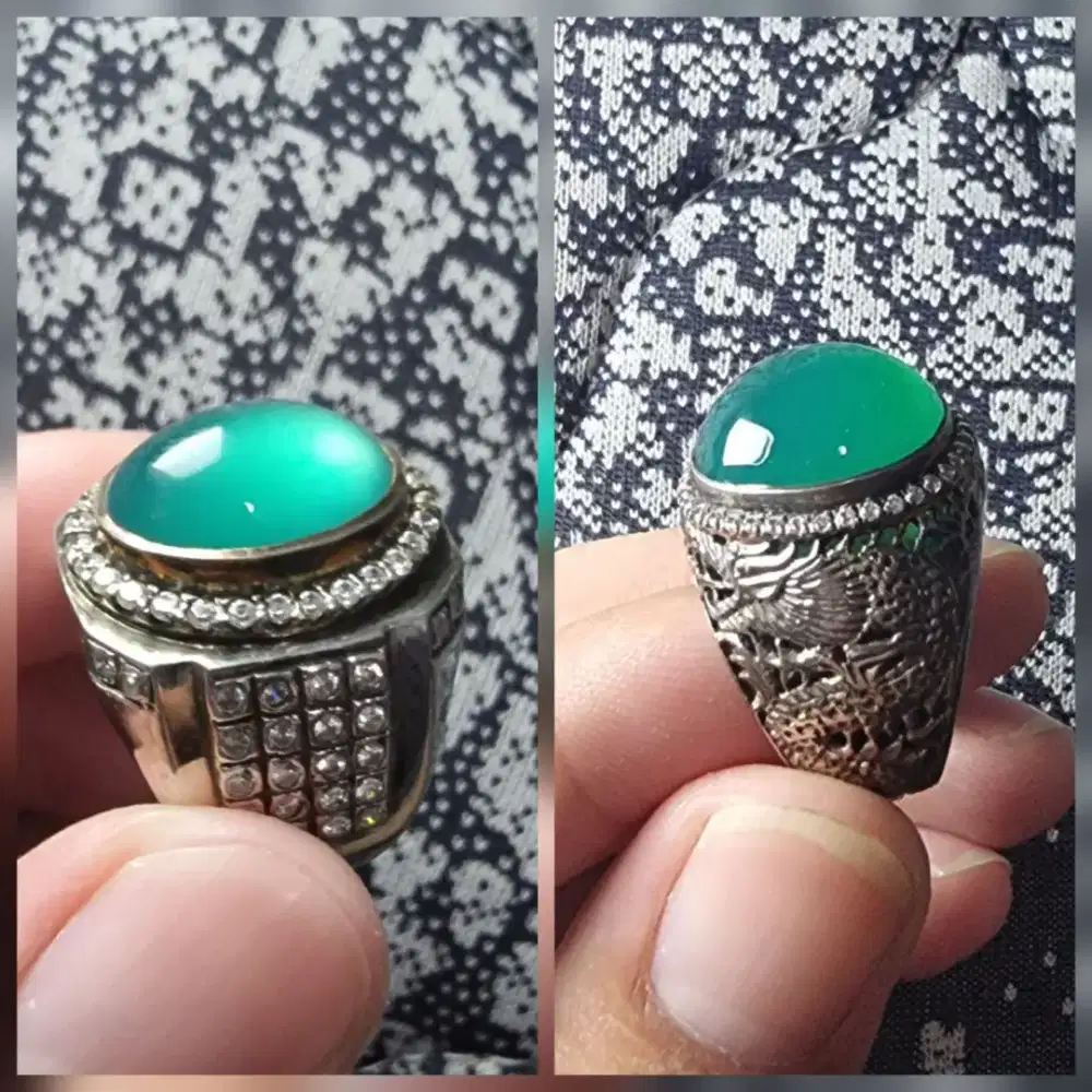 Bacan Kolektor Permata BACAN Perak Microsetting Istimewa Ring Naga