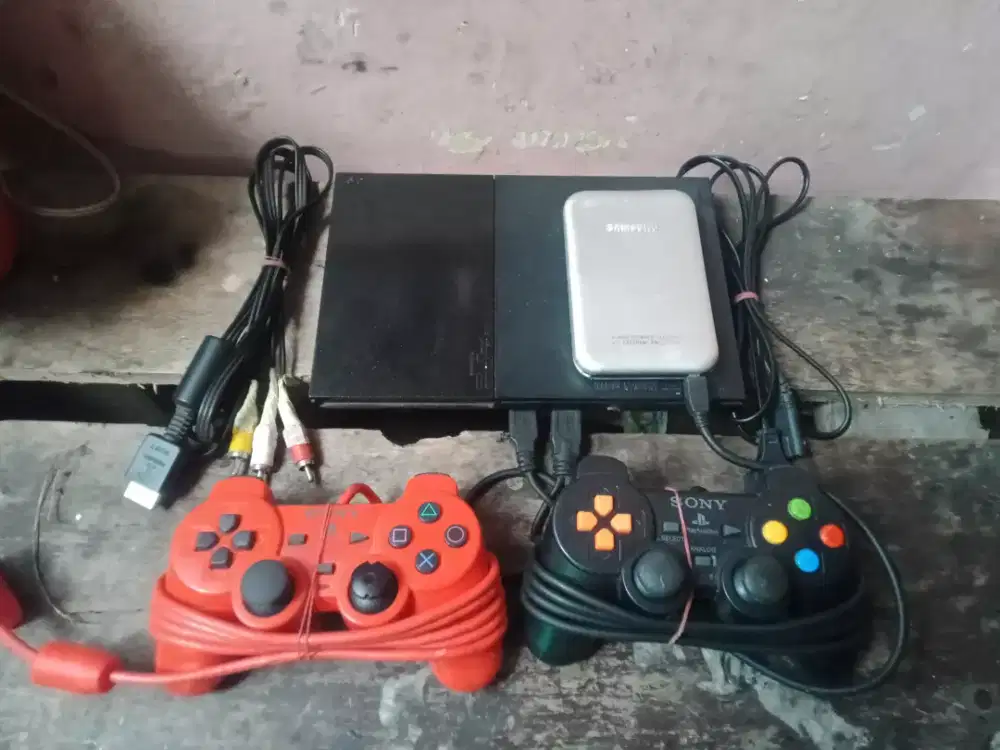 Jual PS2 slim hardisk 80GB fullgame tinggal pakai