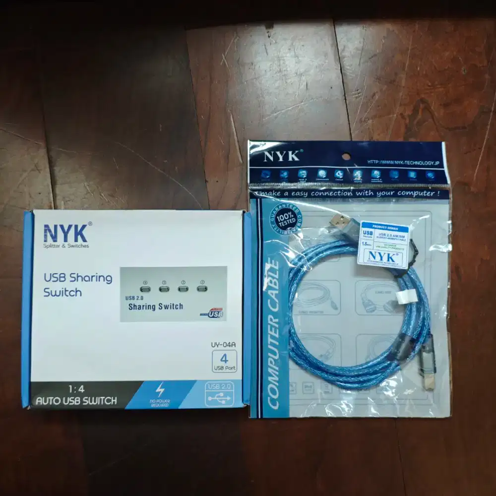 USB Sharing Switch NYK 4 Port (1-4 Auto Switch) - Mulus & Normal