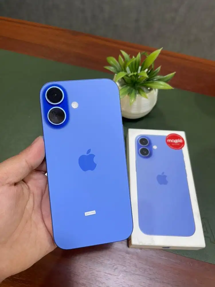 Iphone 16 128 blue like new ibox fullset Bh100%