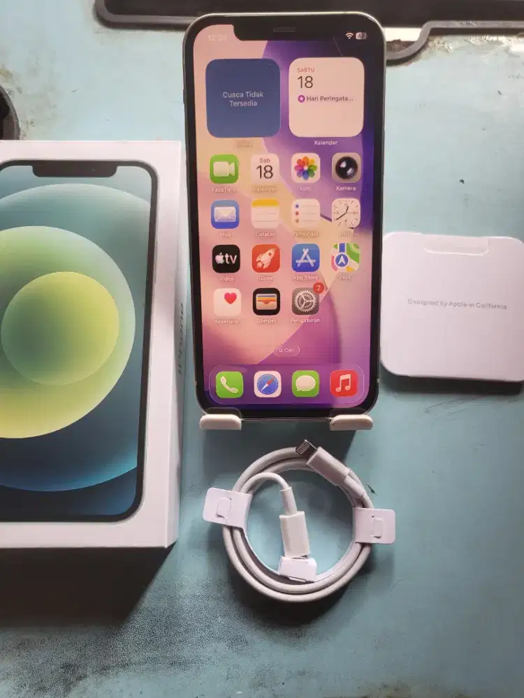 Iphone 12 128gb green inter fullset mulus all operator no minus