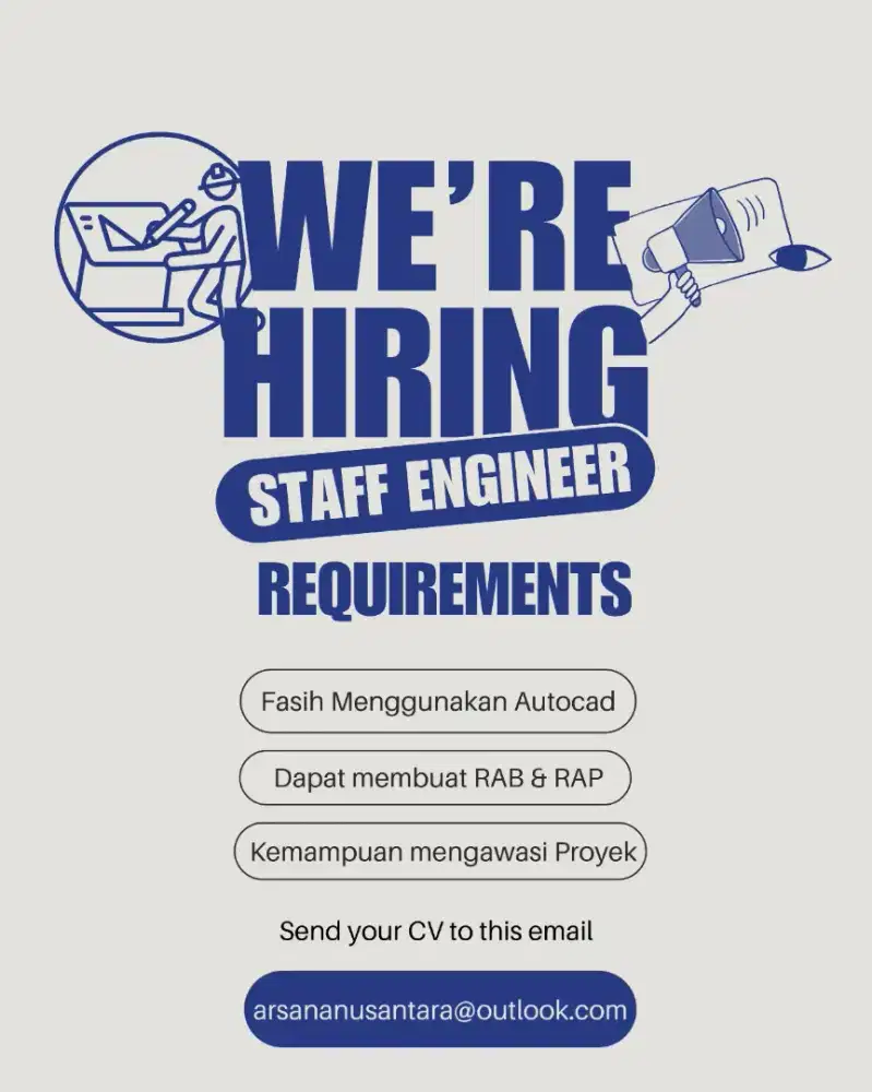 Lowongan kerja staff engineer proyek bangunan