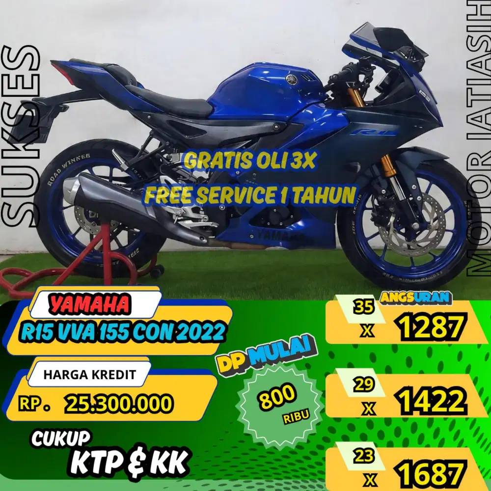 YAMAHA R15 155 VVA 2023 DP TERMURAH SYRT KTP&KK (SUKSESMOTOR)