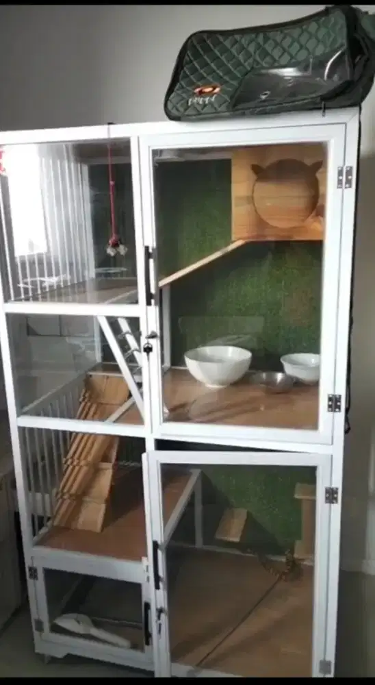 KANDANG KUCING PREMIUM – MODEL APARTEMEN 4 TINGKAT