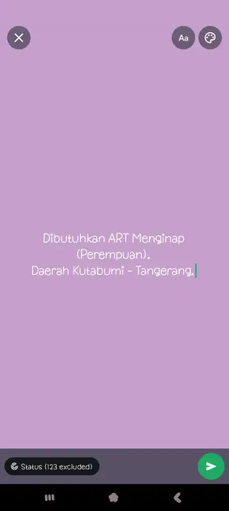 Dibutuhkan ART menginap daerah Kutabumi Tangerang