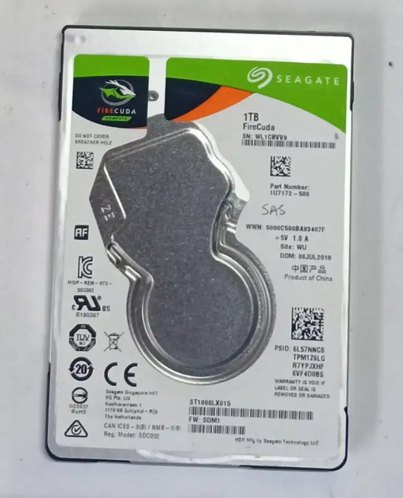 Harddisk Laptop Merk Seagate Firecuda 1Tb