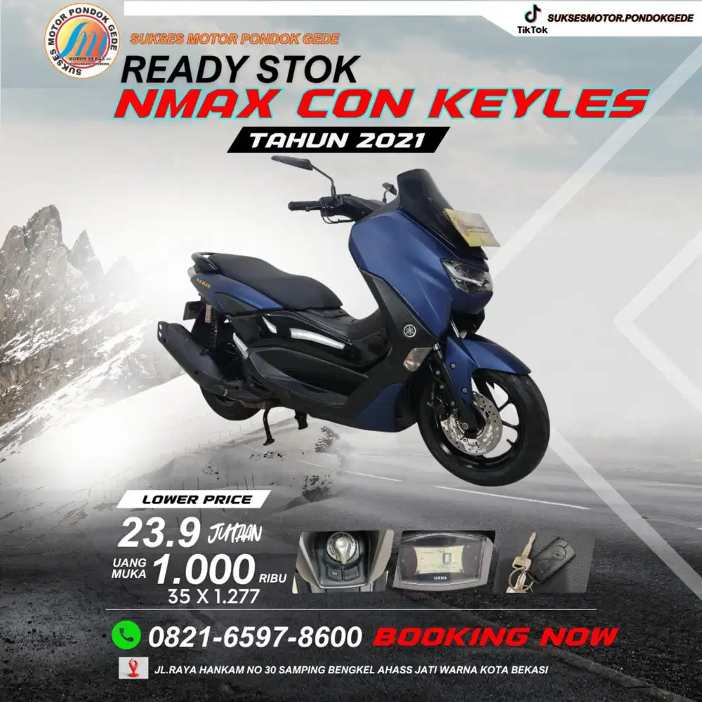 NMAX CONECTIDE KEYLES TAHUN 2021 KTP DAERAH BISA CASH ATAU KREDIT