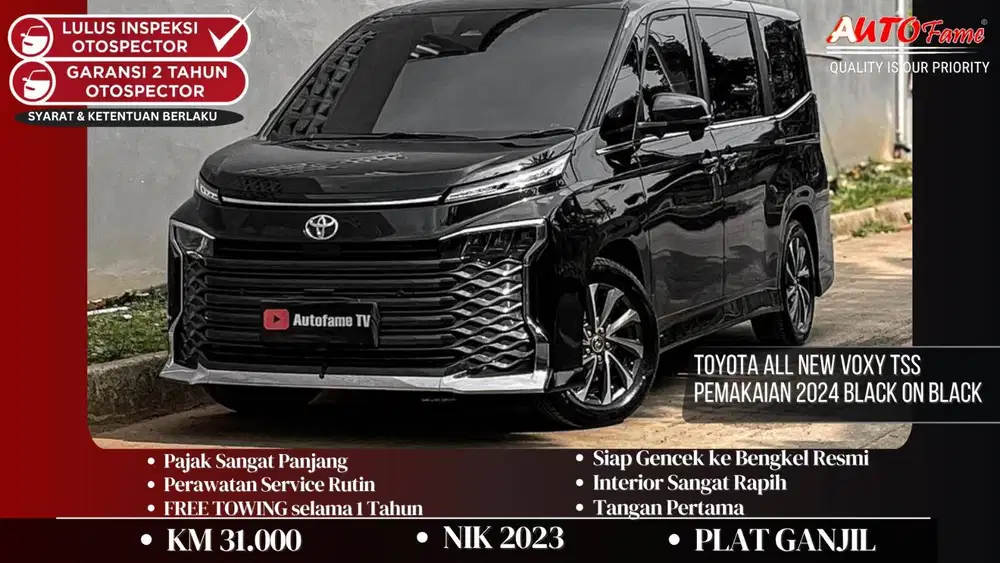 Toyota All New Voxy TSS Pemakaian 2024 Black On Black NIK 2023