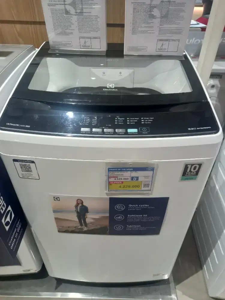 ELECTROLUX WM TOP LOAD 10.5 KG WHITE