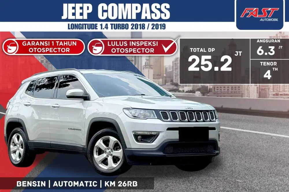 JEEP COMPASS LONGITUDE 2019 / 2018 TURBO LOW KM.26RB & PAJAK PANJANG