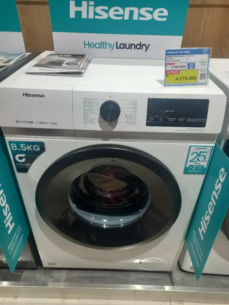 HISENSE WM FRONT LOADING 8.5 KG WHITE