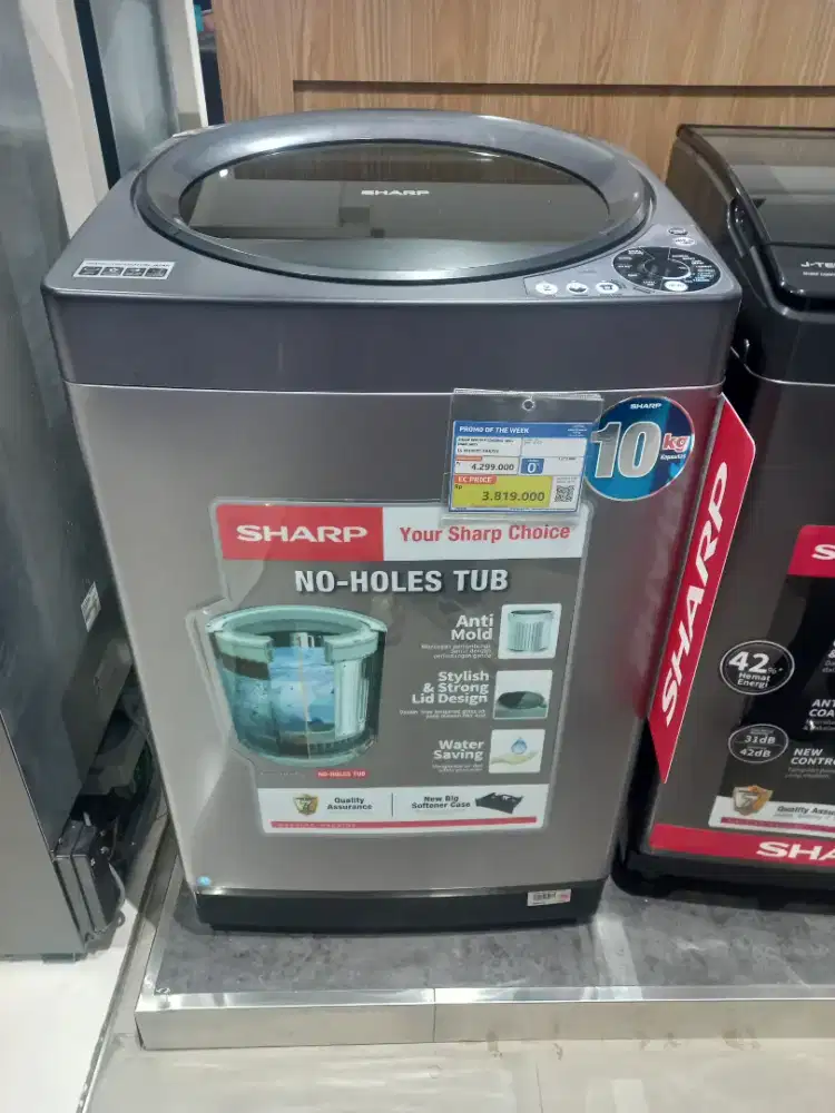 SHARP WM TOP LOADING 10 KG DARK GREY