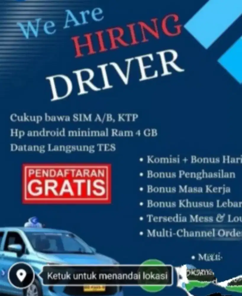 Lowongan kerja pengemudi taksi Bluebird pool Siliwangi-depok