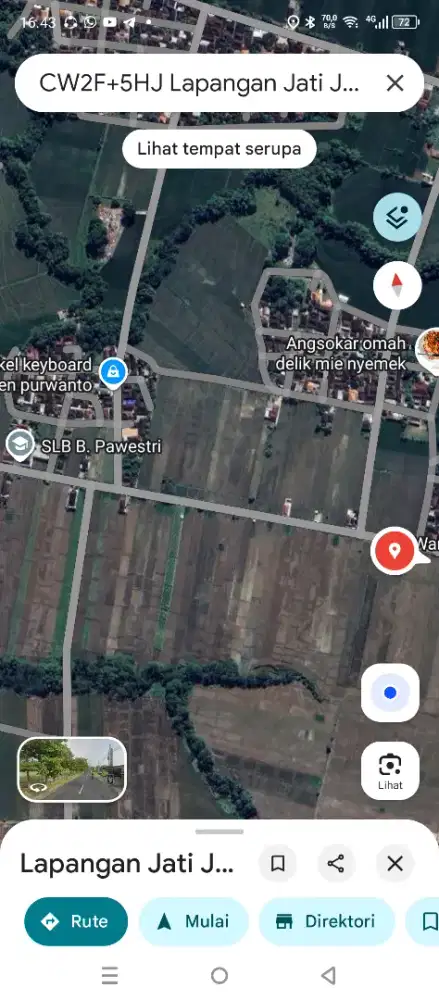 Dijual sawah di deket lapangan Jati karanganyar