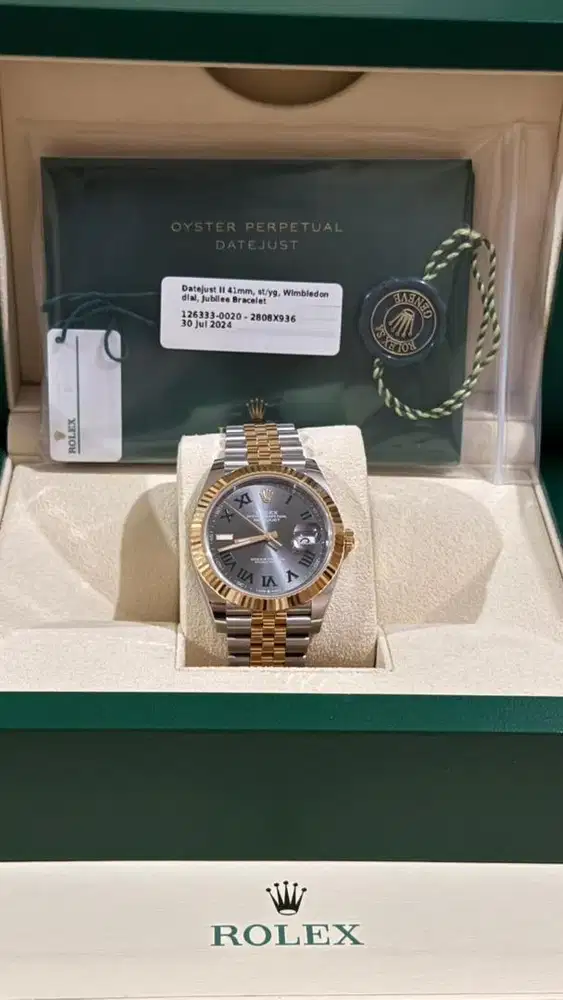 Jam Tangan Rolex Datejust II 41mm Wilbledon Dial , Jubilee Bracelet