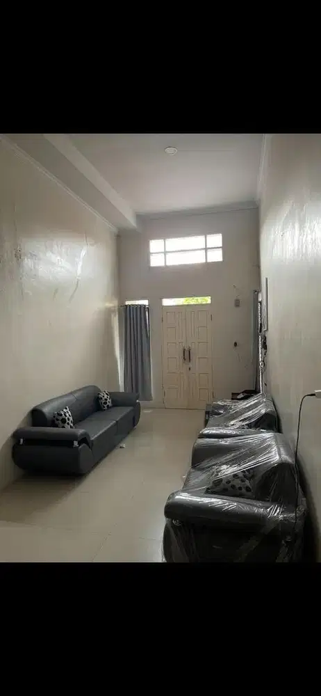 Dijual Sofa set 3 2 1 + meja kaca + kursi pop up