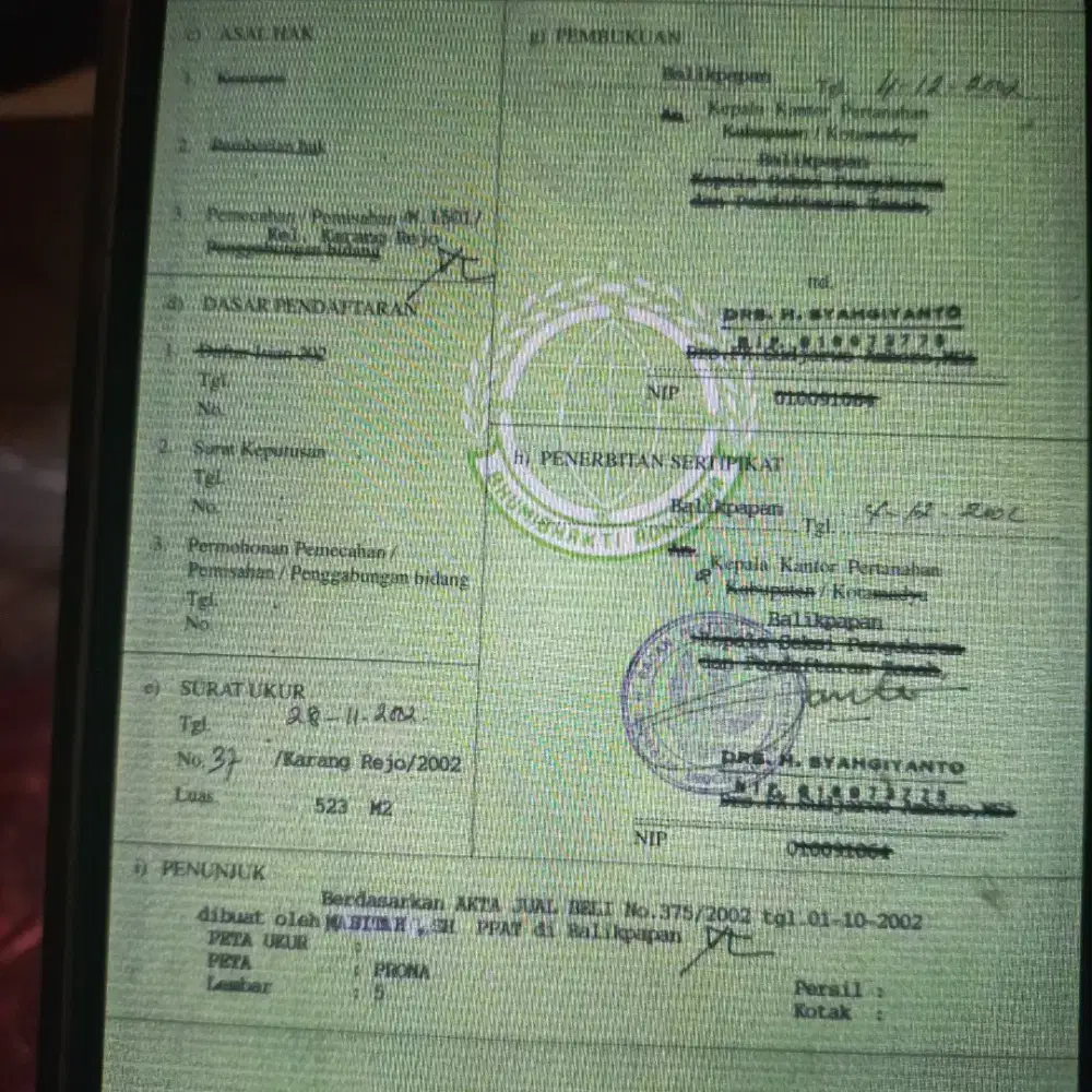 Dijual Tanah di  Kr.Rejo,Jl.Senayan Bpp Tengah