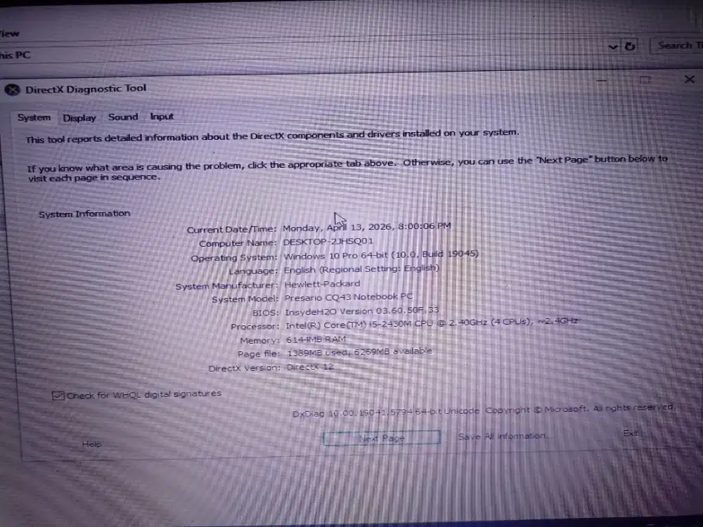 Compaq Presario CQ43