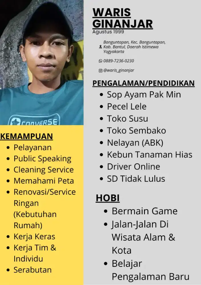 Cari yang ada mes & gaji mingguan