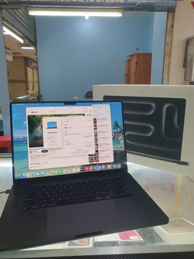 Macbook m3 pro 16inc costum ram 18/4tera lengkap fullset, bekas ibox