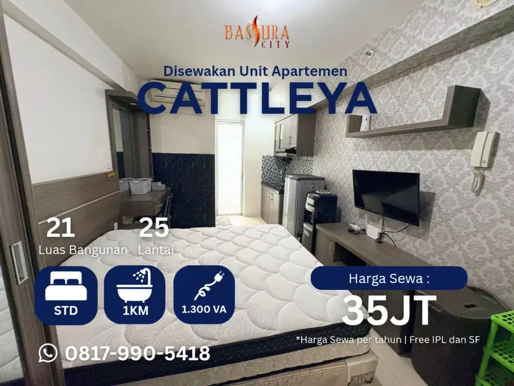 Sewa studio furnished apartemen Bassura City tower Cattleya