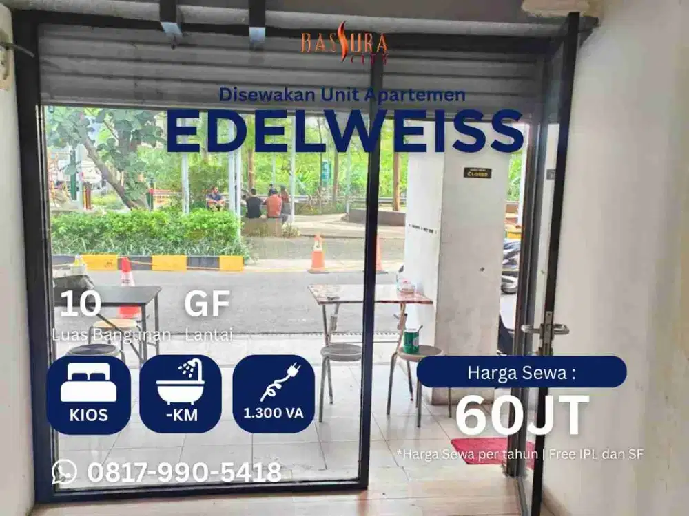 Disewakan kios apartemen Bassura City tower Geranium cocok untuk usaha hadap jalan