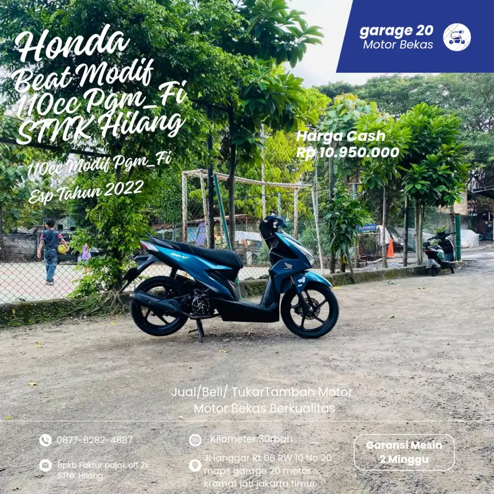 Honda Beat 110cc Modif Pgm,_Fi STNK Hilang Tahun 2022 pajak Off
